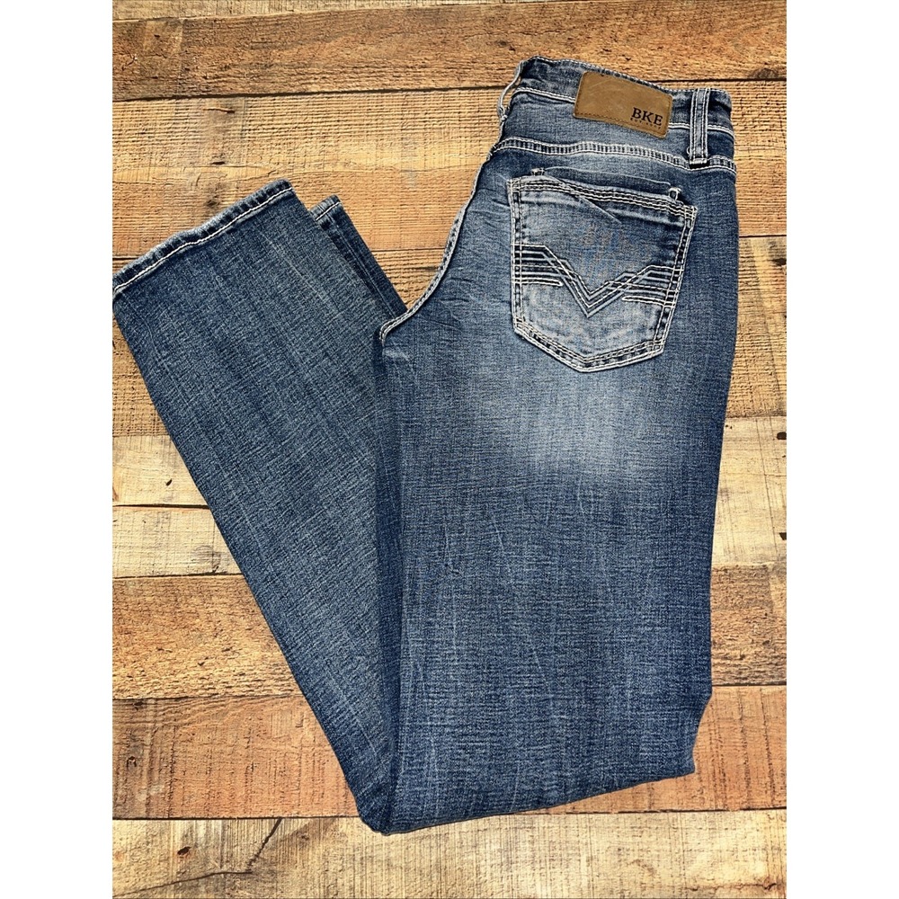 BKE Men's Straight Jeans in Medium Wash Blue